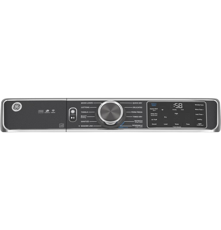 GE 7.8 cu. ft. Capacity Smart Front Load Gas Dryer with Steam and Sanitize Cycle - White (GFD85GSSNWW)