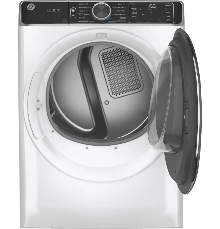 GE 7.8 cu. ft. Capacity Smart Front Load Gas Dryer with Steam and Sanitize Cycle - White (GFD85GSSNWW)