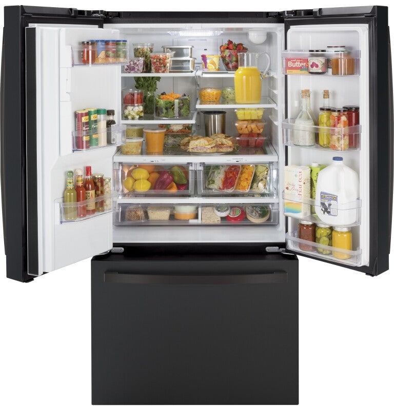 GE 25.7 Cu. Ft. French-Door Refrigerator - Fingerprint Resistant Black Slate (GFE26JEMDS)