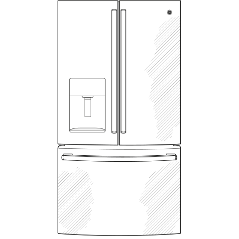 GE 25.7 Cu. Ft. French-Door Refrigerator - Fingerprint Resistant Black Slate (GFE26JEMDS)