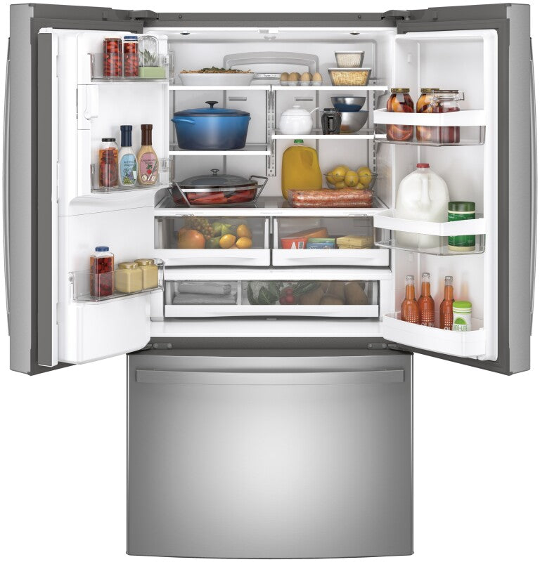GE 27.7 Cu. Ft. Fingerprint Resistant French-Door Refrigerator - Fingerprint Resistant Stainless Steel (GFE28GYNFS)