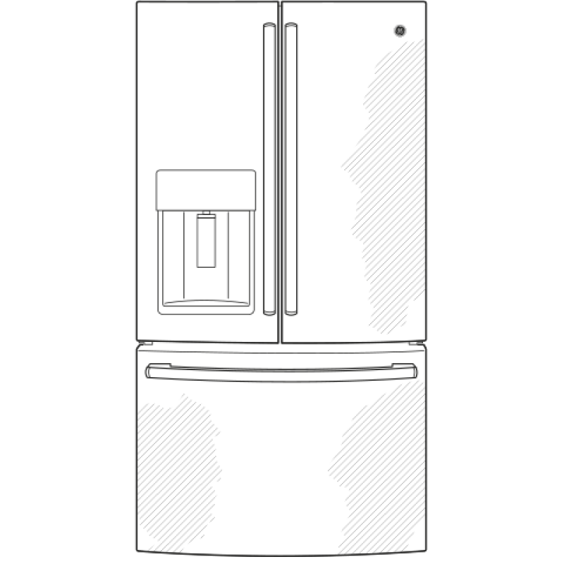 GE 27.7 Cu. Ft. Fingerprint Resistant French-Door Refrigerator - Fingerprint Resistant Stainless Steel (GFE28GYNFS)