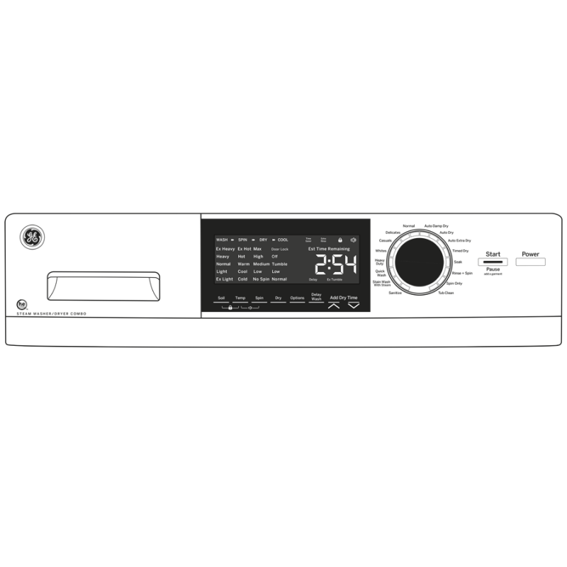 GE 24" 2.4 cu. ft.Capacity Front Load Washer/Condenser Dryer Combo - White (GFQ14ESSNWW)