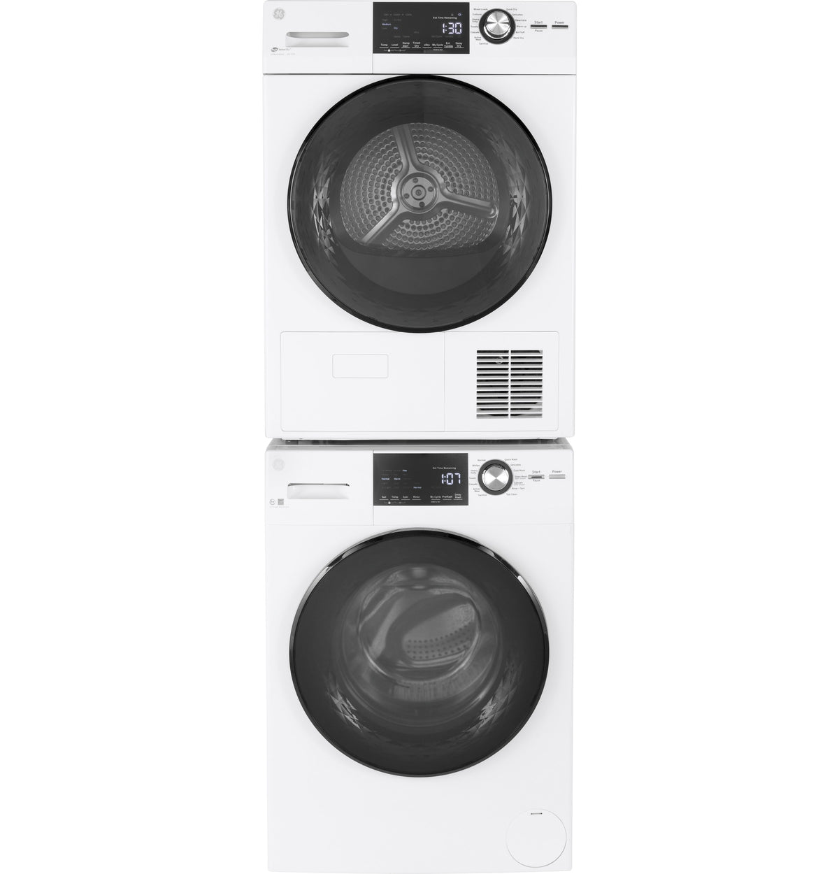 GE 24" 4.1 Cu.Ft. Front Load Ventless Condenser Electric Dryer with Stainless Steel Basket - White (GFT14ESSMWW)