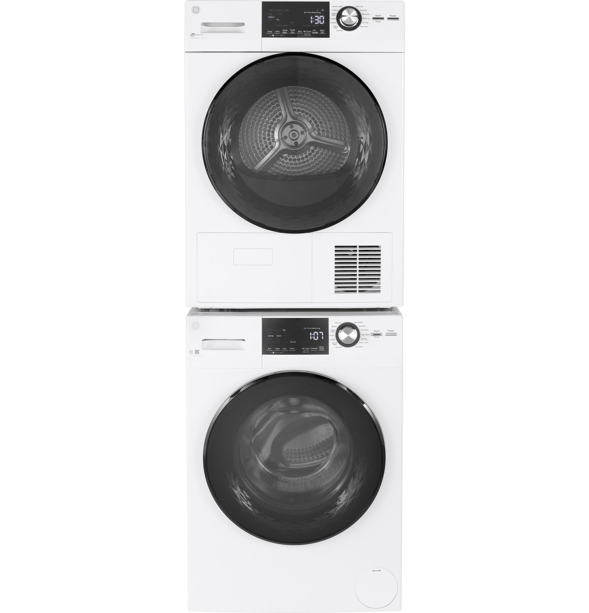 GE 24" 4.1 Cu.Ft. Front Load Ventless Condenser Electric Dryer with Stainless Steel Basket - White (GFT14ESSMWW)