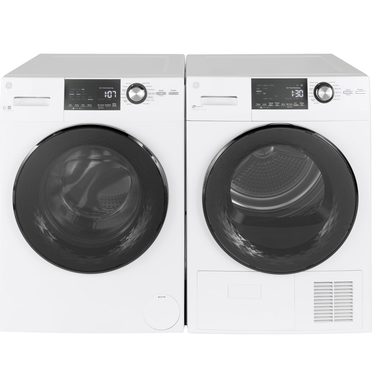 GE 24" 4.1 Cu.Ft. Front Load Ventless Condenser Electric Dryer with Stainless Steel Basket - White (GFT14ESSMWW)