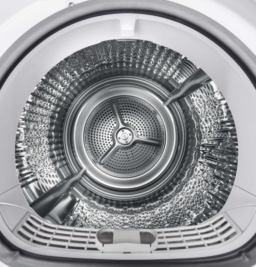 GE 24" 4.1 Cu.Ft. Front Load Ventless Condenser Electric Dryer with Stainless Steel Basket - White (GFT14ESSMWW)