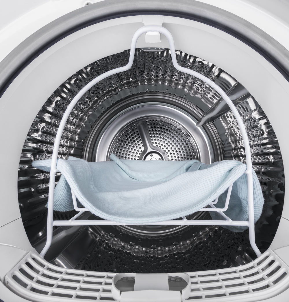 GE 24" 4.1 Cu.Ft. Front Load Ventless Condenser Electric Dryer with Stainless Steel Basket - White (GFT14ESSMWW)