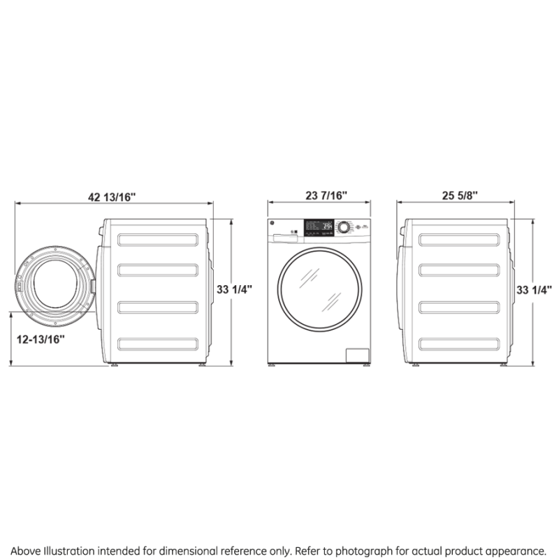 GE 24" 2.4 Cu. Ft. Front Load Washer with Steam - White (GFW148SSMWW)