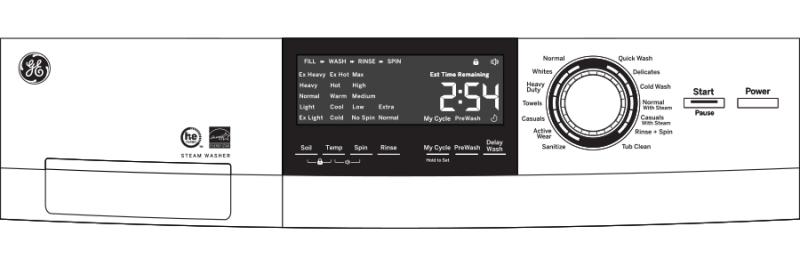 GE 24" 2.4 Cu. Ft. Front Load Washer with Steam - White (GFW148SSMWW)