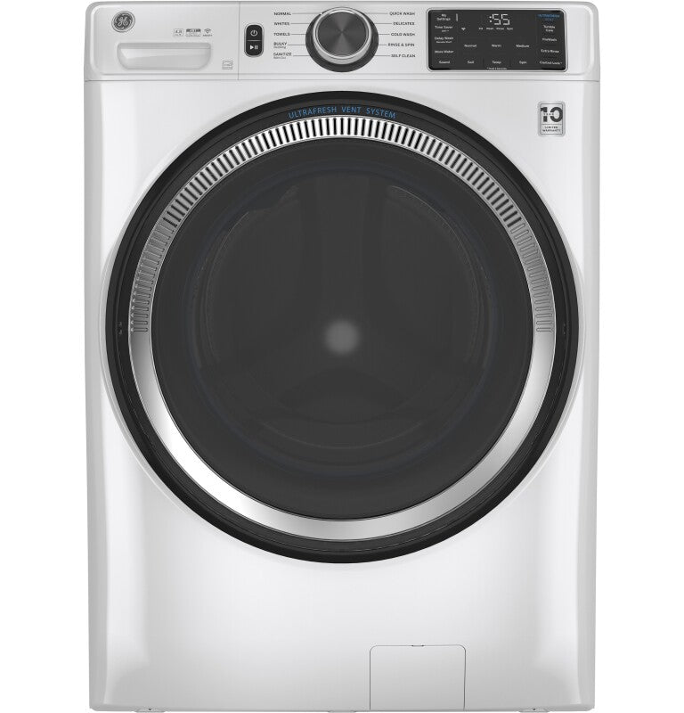 GE 4.8 cu. ft. Capacity Smart Front Load Washer with UltraFresh Vent System with OdorBlock and Sanitize w/Oxi - White (GFW550SSNWW)