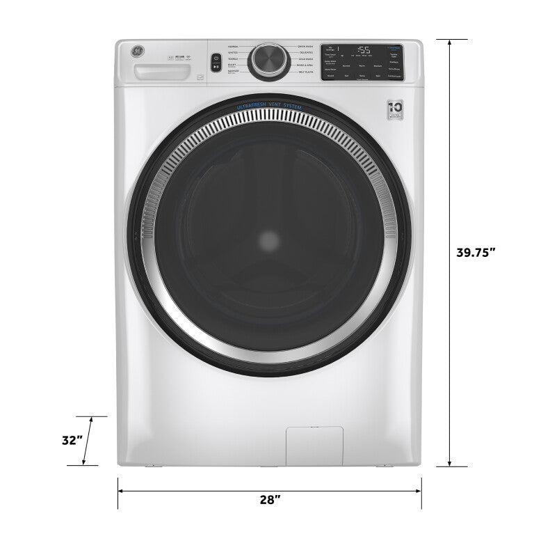 GE 4.8 cu. ft. Capacity Smart Front Load Washer with UltraFresh Vent System with OdorBlock and Sanitize w/Oxi - White (GFW550SSNWW)