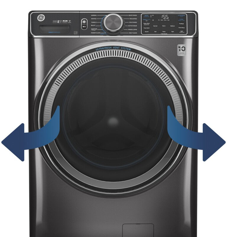 GE 4.8 cu. ft. Capacity Smart Front Load Washer with UltraFresh Vent System with OdorBlock and Sanitize w/Oxi - White (GFW550SSNWW)