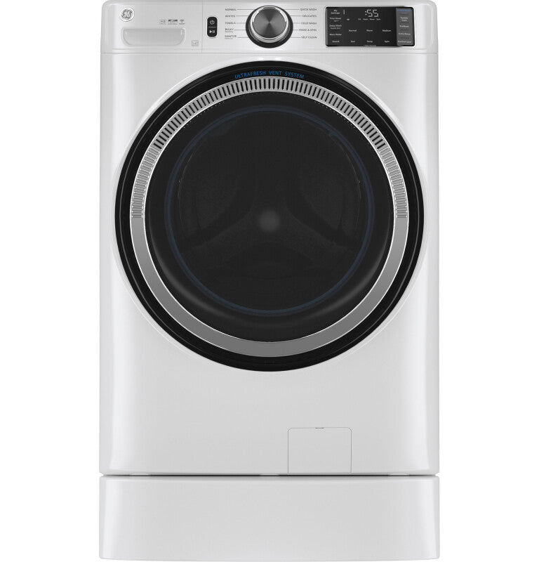 GE 4.8 cu. ft. Capacity Smart Front Load Washer with UltraFresh Vent System with OdorBlock and Sanitize w/Oxi - White (GFW550SSNWW)