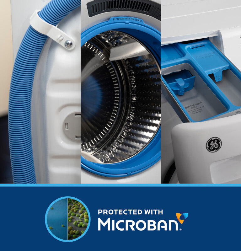 GE 4.8 cu. ft. Capacity Smart Front Load Washer with UltraFresh Vent System with OdorBlock and Sanitize w/Oxi - White (GFW550SSNWW)