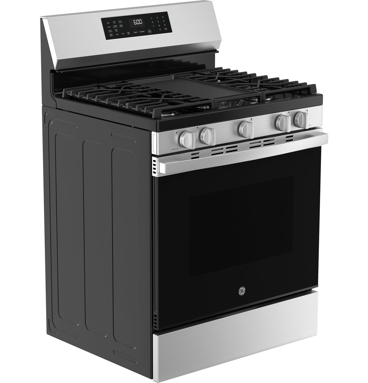 GE 30" Free-Standing Gas Convection Range with No Preheat Air Fry and EasyWash Oven Tray - Stainless Steel (GGF600AVSS)