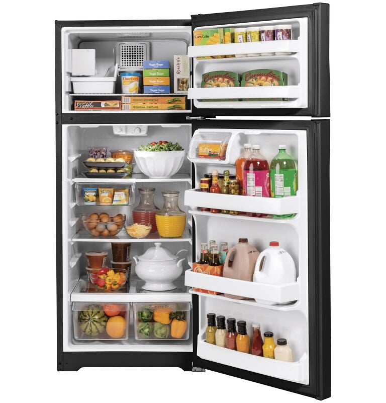 GE 28-Inch 17.5 Cu. Ft. Top-Freezer Refrigerator - Black (GIE18GTNRBB)