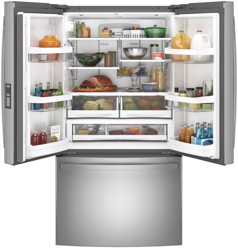 GE 28.7 Cu. Ft. Fingerprint Resistant French-Door Refrigerator - Fingerprint Resistant Stainless Steel (GNE29GYNFS)