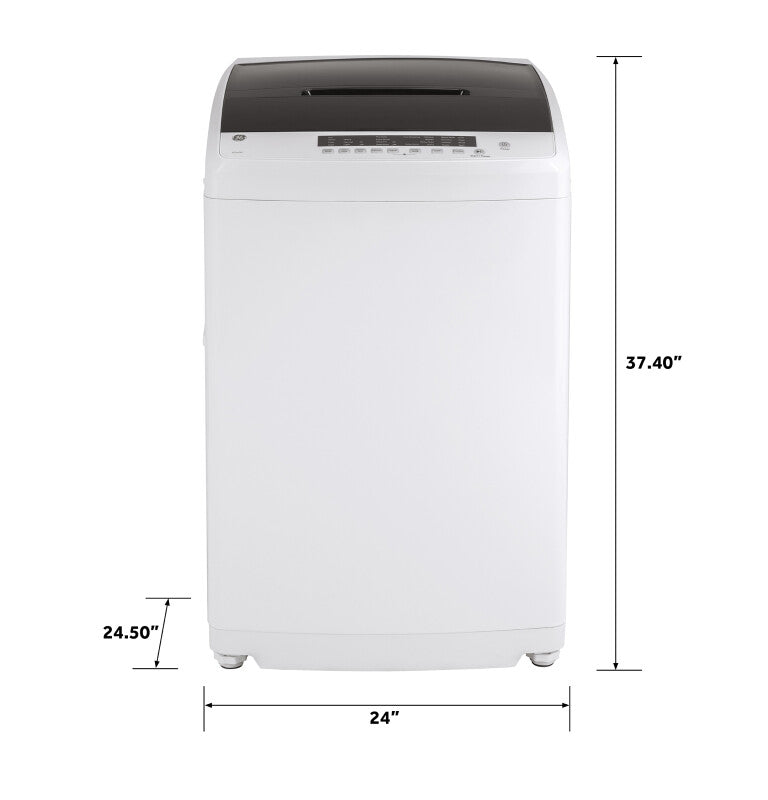 GE Space-Saving 2.8 cu. ft. Capacity Stationary Washer with Stainless Steel Basket - White (GNW128SSMWW)