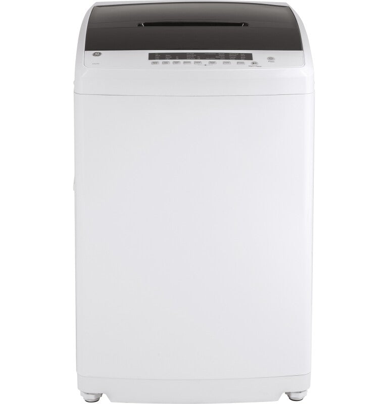 GE Space-Saving 2.8 cu. ft. Capacity Stationary Washer with Stainless Steel Basket - White (GNW128SSMWW)