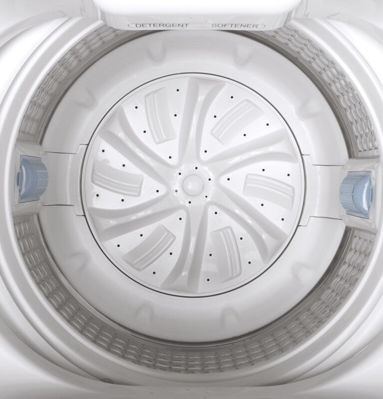 GE Space-Saving 2.8 cu. ft. Capacity Stationary Washer with Stainless Steel Basket - White (GNW128SSMWW)