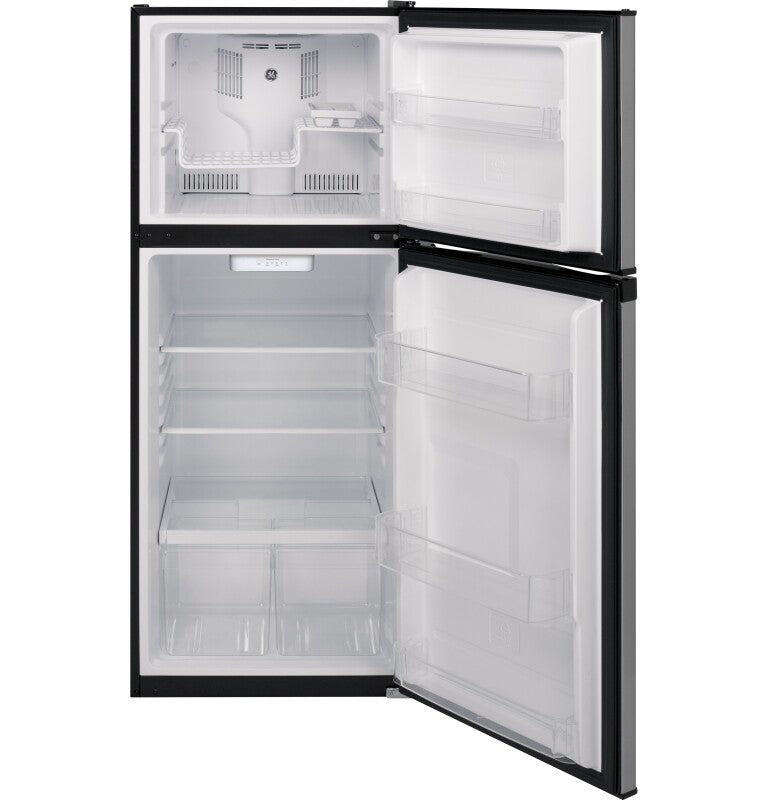 GE 24-Inch 11.6 cu. ft. Top-Freezer Refrigerator - Stainless Steel (GPE12FSKSB)