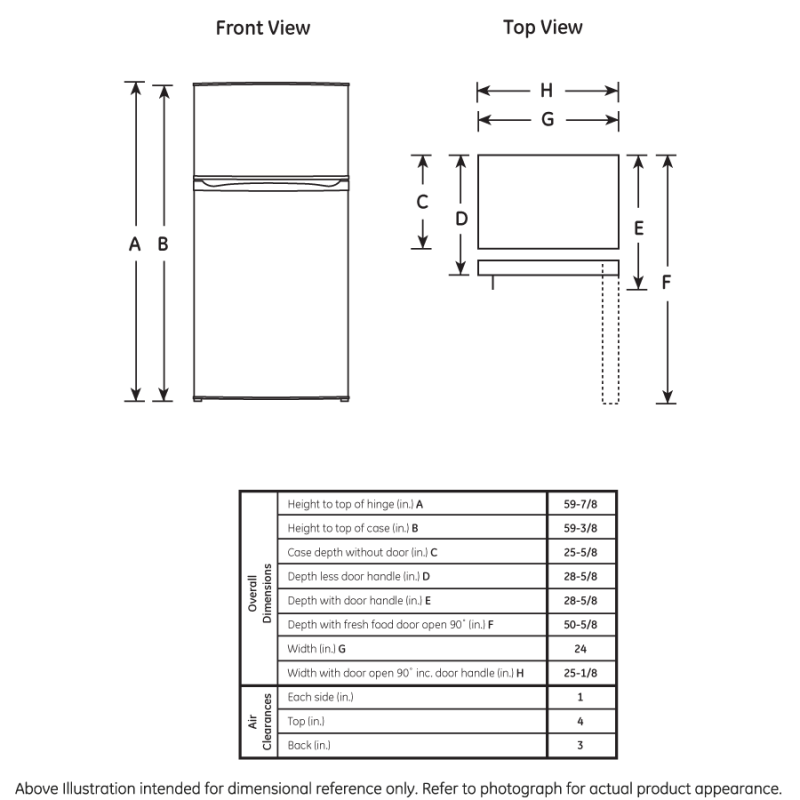 GE 24-Inch 11.6 cu. ft. Top-Freezer Refrigerator - Stainless Steel (GPE12FSKSB)