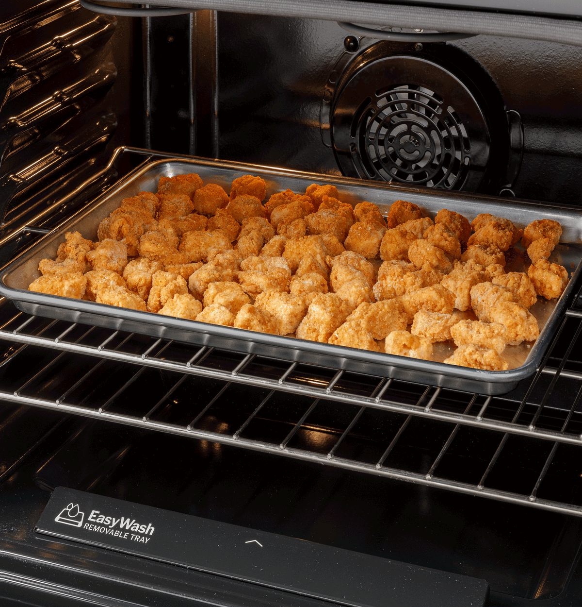 GE 30" Free-Standing Electric Convection Range with No Preheat Air Fry and EasyWash Oven Tray - Stainless Steel (GRF600AVSS)