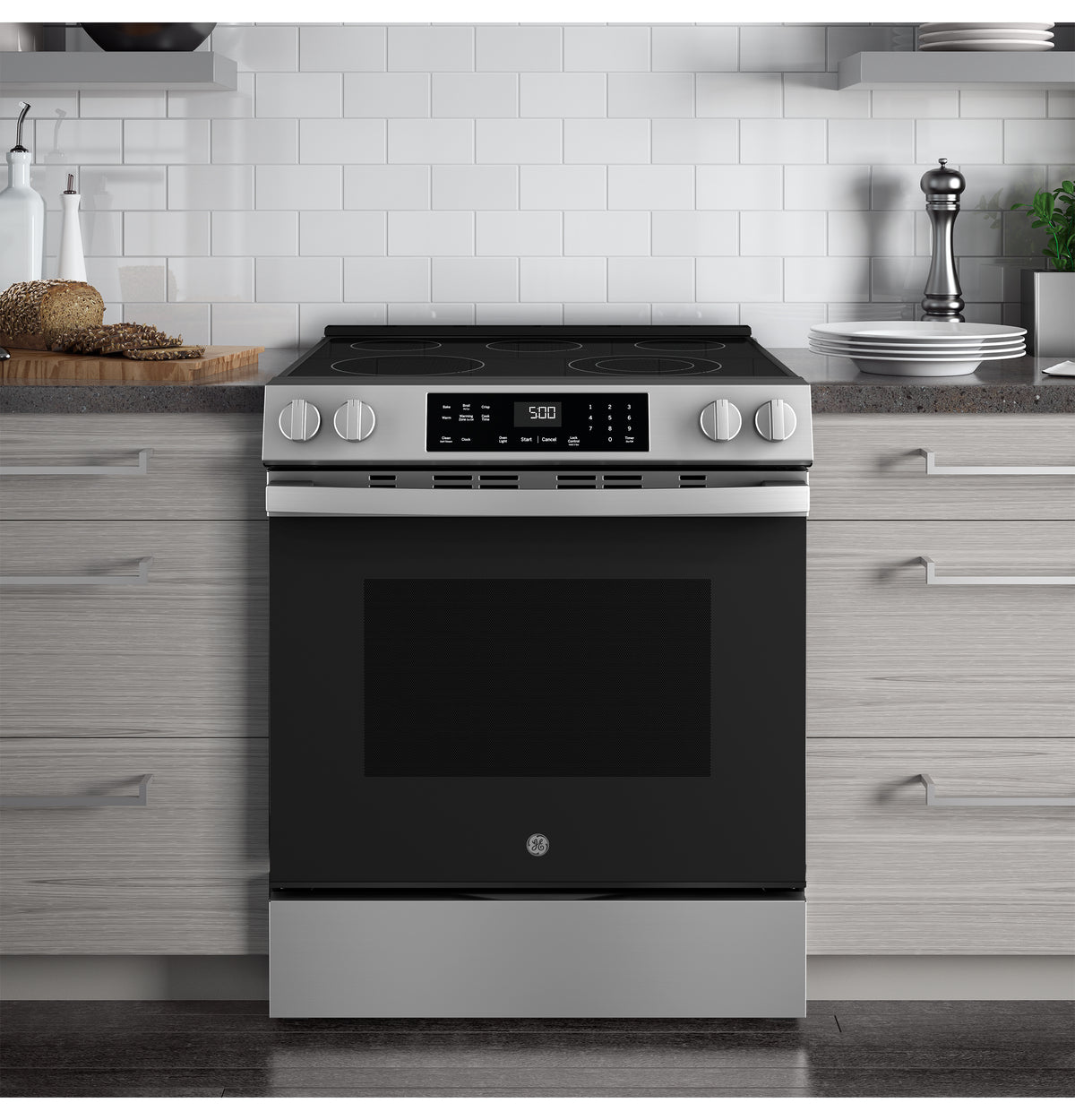 GE 30" Slide-In Electric Range with Crisp Mode - Stainless Steel (GRS500PVSS)
