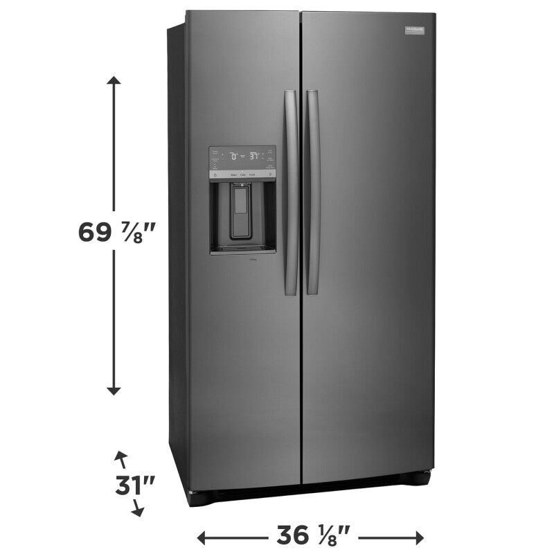Frigidaire Gallery 22 Cu. Ft. 36" Counter-Depth Side-by-Side Refrigerator - Stainless Steel (GRSC2352AF)