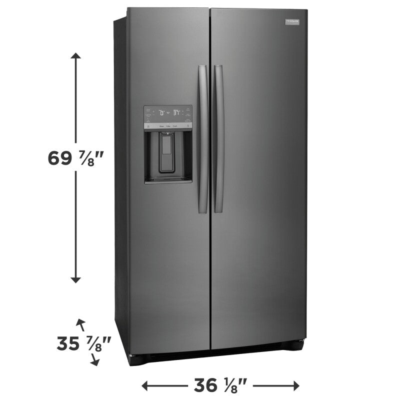 Frigidaire Gallery 26 Cu. Ft. 36" Standard-Depth Side-by-Side Refrigerator - Stainless Steel (GRSS2652AF)