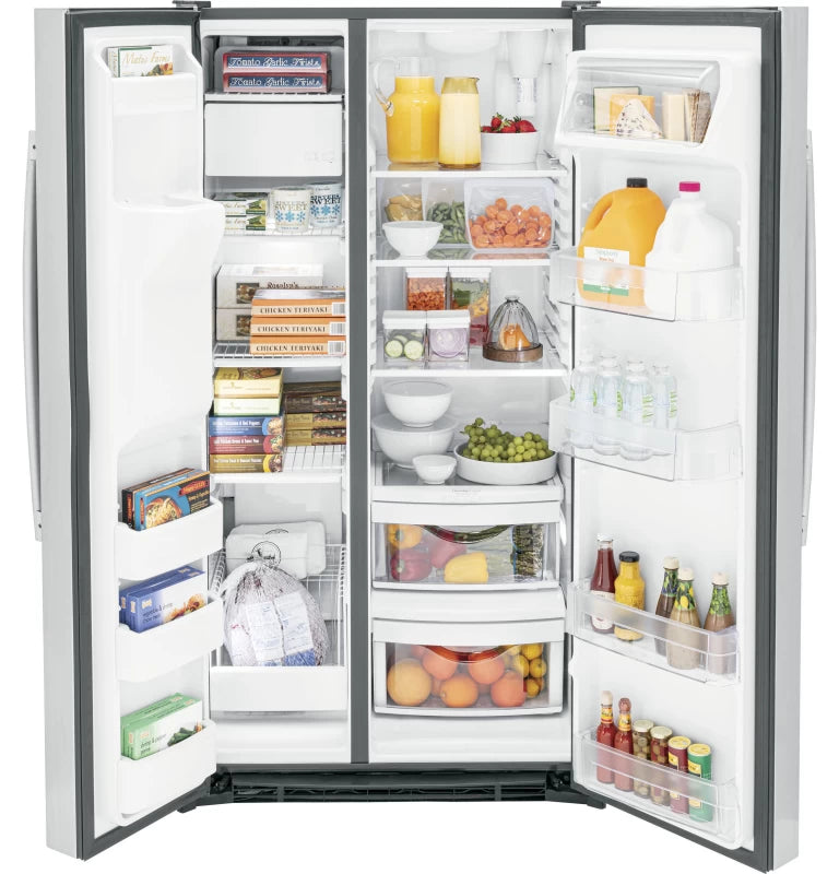 GE 25.3 Cu. Ft. Side-By-Side Refrigerator - Gray (GSE25GYPFS)