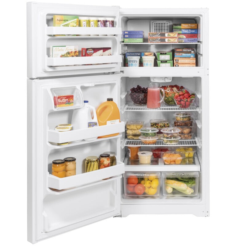 GE 28-Inch 15.6 Cu. Ft. Top-Freezer Refrigerator - White (GTE16DTNLWW)