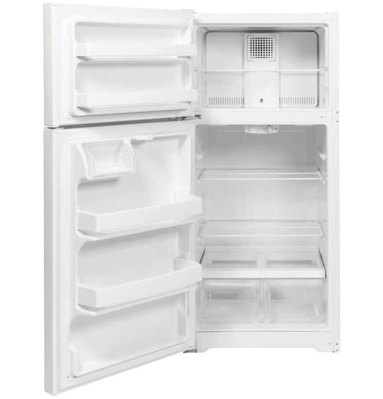 GE 28-Inch 15.6 Cu. Ft. Top-Freezer Refrigerator - White (GTE16DTNLWW)