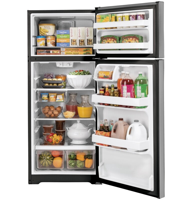 GE 28-Inch 16.6 Cu. Ft. Top-Freezer Refrigerator - Stainless Steel (GTE17GSNRSS)