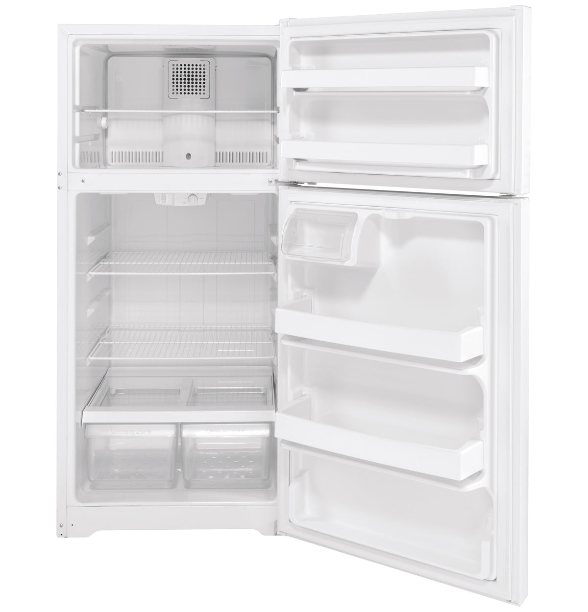 GE 28-Inch 15.6 Cu. Ft. Top-Freezer Refrigerator - White (GTS16DTNRWW)