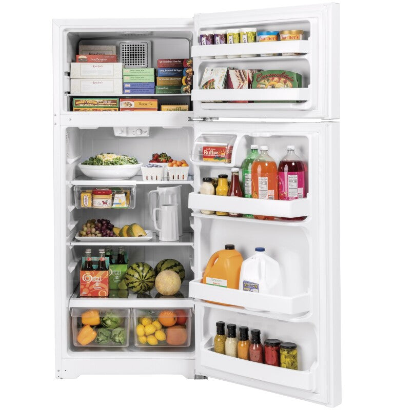 GE 28-Inch 17.5 Cu. Ft. Top-Freezer Refrigerator - White (GTS18HGNRWW)