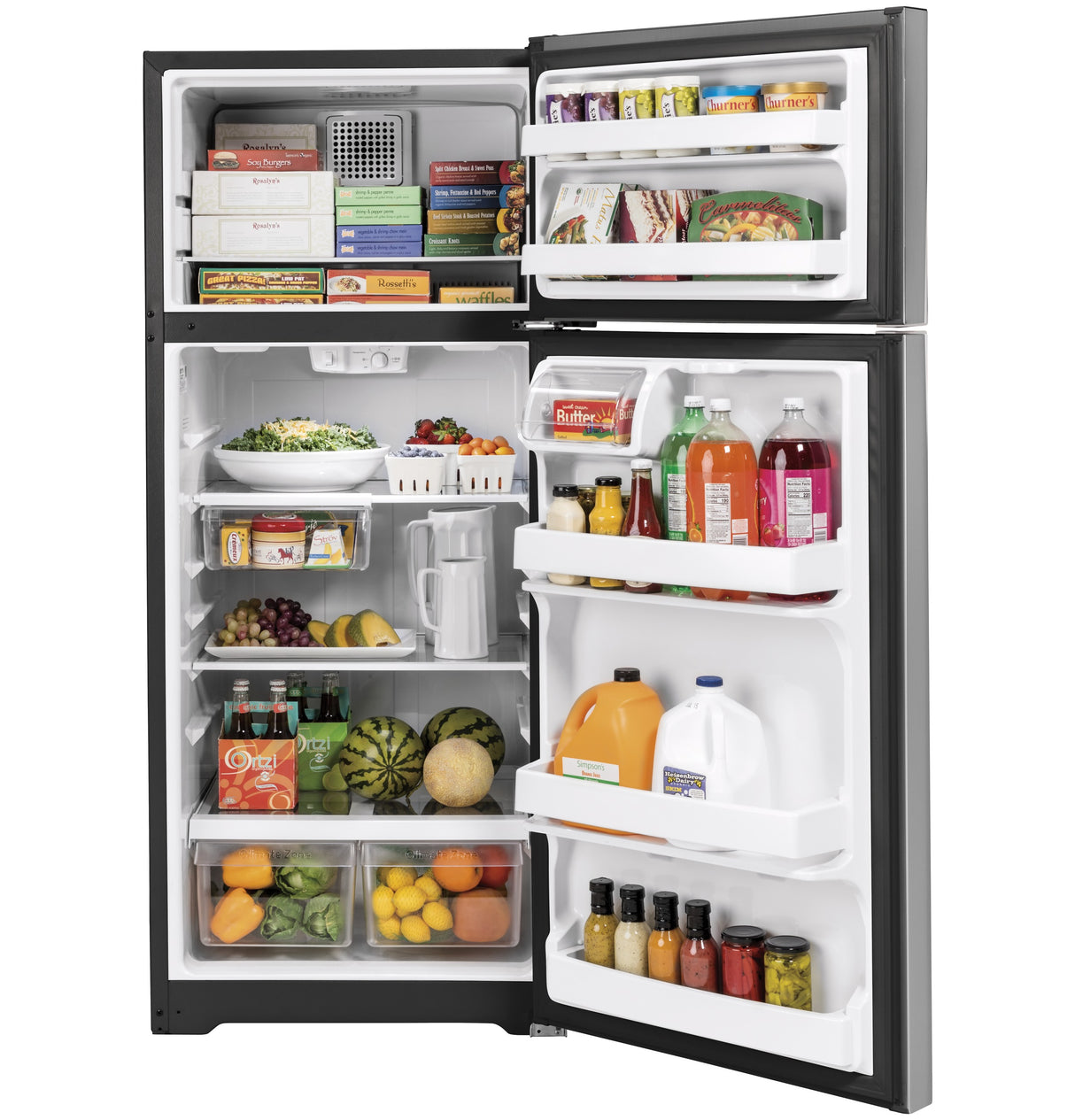 GE 28-Inch 17.5 Cu. Ft. Top-Freezer Refrigerator - Fingerprint Resistant Stainless (GTS18HYNRFS)