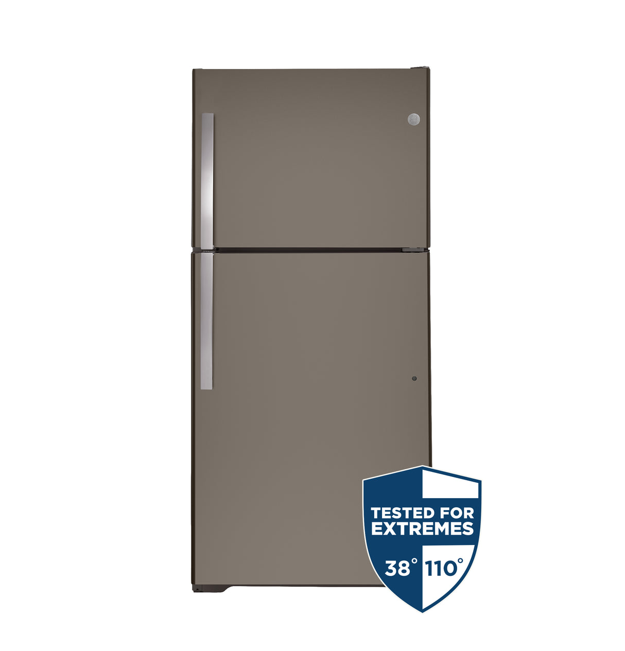 GE 32.8-Inch 21.9 Cu. Ft. Garage Ready Top-Freezer Refrigerator - Fingerprint Resistant Slate (GTS22KMNRES)