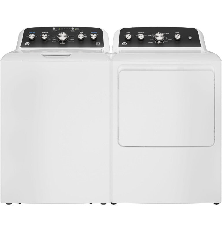 GE 4.5 cu. ft. Capacity Washer with Stainless Steel Basket, Cold Plus and Wash Boost - White w/ Black Matte Backsplash (GTW485ASWWB)