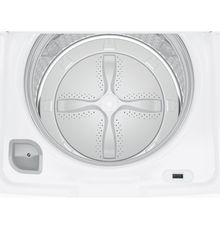 GE 4.6 cu. ft. Capacity Washer with Stainless Steel Basket - White on White with Silver Backsplash (GTW500ASNWS)
