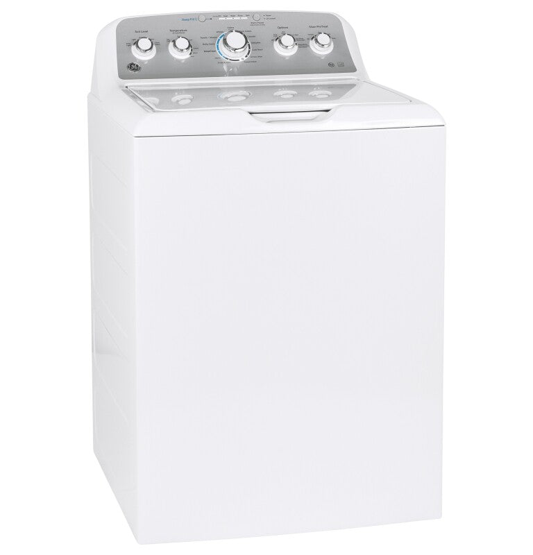 GE 4.6 cu. ft. Capacity Washer with Stainless Steel Basket - White on White with Silver Backsplash (GTW500ASNWS)