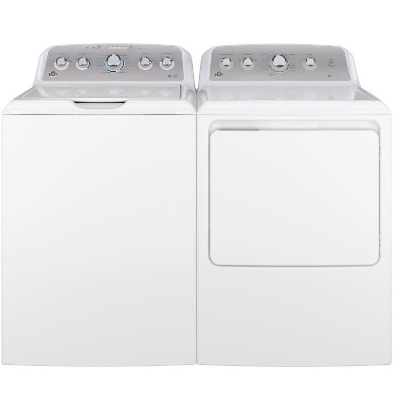 GE 4.6 cu. ft. Capacity Washer with Stainless Steel Basket - White on White with Silver Backsplash (GTW500ASNWS)