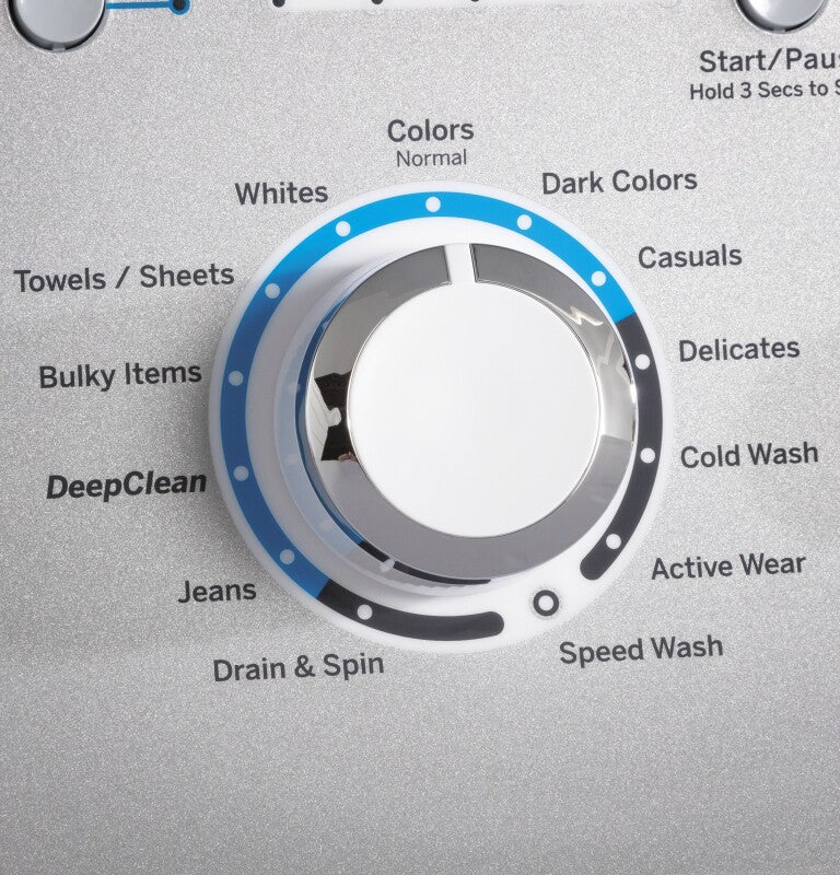 GE 4.6 cu. ft. Capacity Washer with Stainless Steel Basket - White on White with Silver Backsplash (GTW500ASNWS)