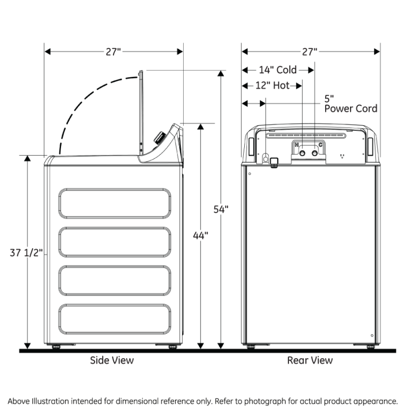 GE 4.6 cu. ft. Capacity Washer with Stainless Steel Basket - White on White with Silver Backsplash (GTW500ASNWS)