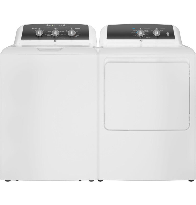 GE 4.3 cu. ft. Capacity Washer with Stainless Steel Basket,5-yr Limited Warranty - White with Black Stainless Backsplash (GTW525ACWWB)