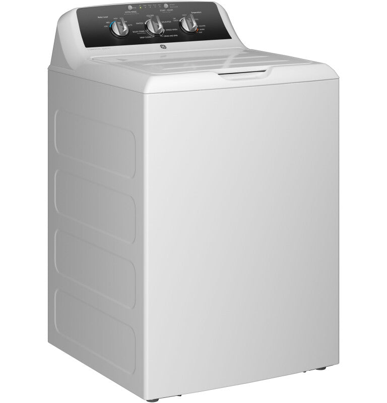 GE 4.3 cu. ft. Capacity Washer with Stainless Steel Basket,5-yr Limited Warranty - White with Black Stainless Backsplash (GTW525ACWWB)