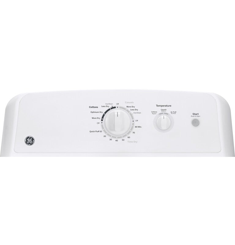 GE 6.2 cu. ft. Capacity Gas Dryer with Up To 120 ft. Venting and Shallow Depth - White (GTX22GASKWW)