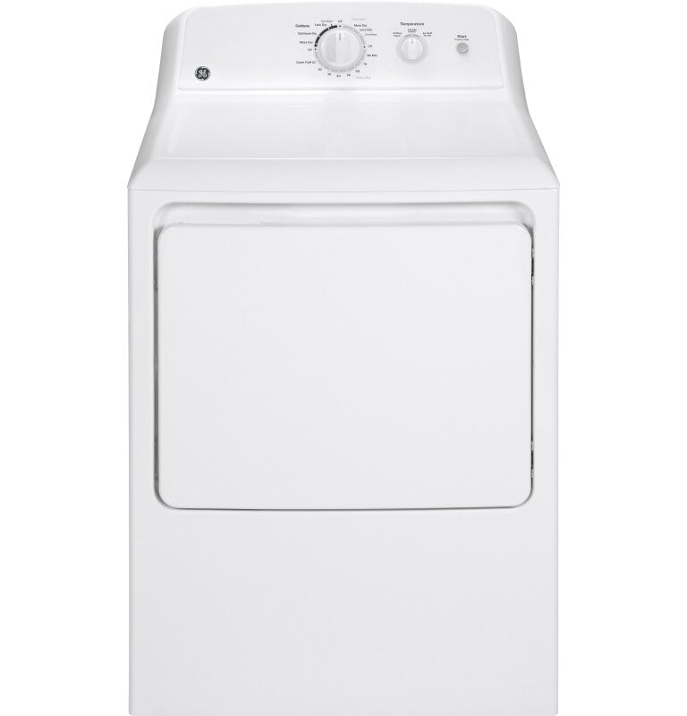 GE 6.2 cu. ft. Capacity Gas Dryer with Up To 120 ft. Venting and Shallow Depth - White (GTX22GASKWW)