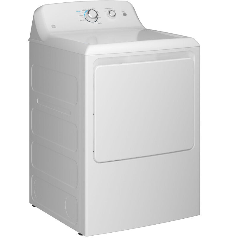 GE 6.2 cu. ft. Capacity Electric Dryer with Up To 120 ft. Venting and Shallow Depth - White (GTX33EASKWW)